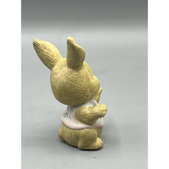 Vintage Brown Bunny wearing a Vest Brown Easter Bunny in Bow Tie - Picture 6 of 8